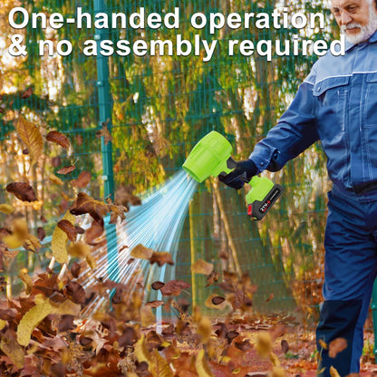 Leaf Blower Cordless with Battery, 55000RPM 850CFM Electric Leaf Blower with 2 * 21V Batteries, Portable Handheld blowers, Press to Variable Speed, Blowers for Lawn Care, Patio Cleaning (Green)