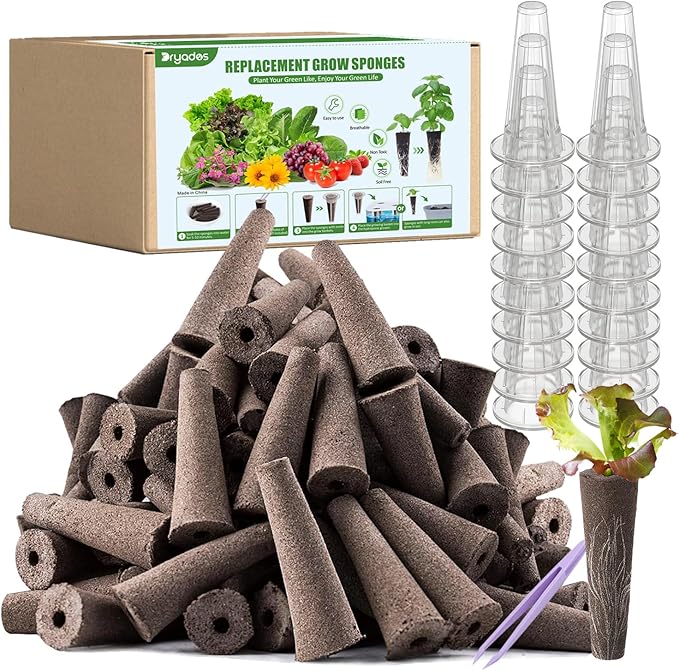 101 Pcs Hydroponic Pod Kit for Aero Garden with 80 Grow Sponges, 20 Grow Baskets & 1 Tweezer, Grow Anything Kit Replacement Growth Sponges Seed Pods of Aero Garden hydroponic for Indoor Garden System