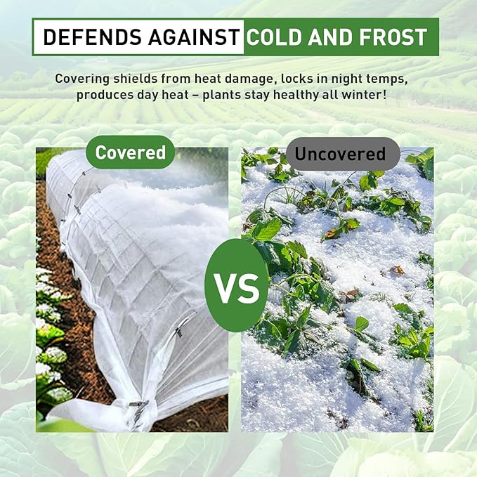 2 Pack Plant Covers Freeze Protection, 10ft x 50ft Frost Blanket for Plants Tree Blanket Cover, Freeze Protection Garden Covers for Outdoor Plants Winter or Floating Row Covers