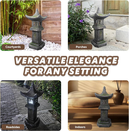 Solar-Powered Pagoda Lamp