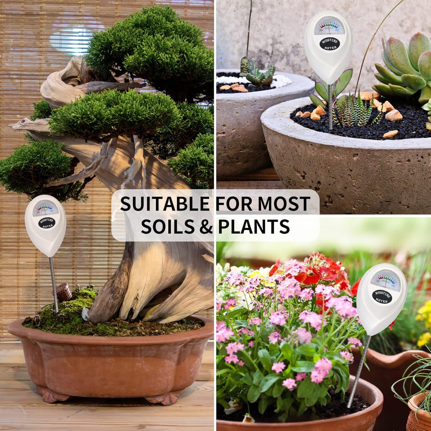 ONEDONE Moisture Meter, Soil Moisture Meter with Cleaning Cloth for House Plants, Gardening, Farming, Indoor and Outdoor Plants