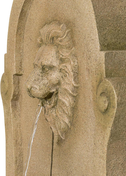Royal Savanna Lion 58" High Large Italian Indoor Outdoor Decor Faux Stone Floor Fountain with Light LED Tiered Standing Basin Water Feature for Outside Garden Patio Yard Backyard - John Timberland
