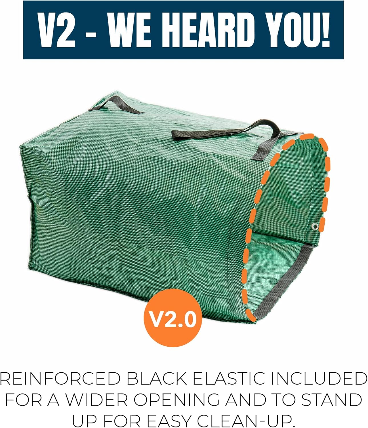 MEKKAPRO Big Gulp Leaf Bags, 2-Pack Lawn Bags with Reinforced Handles, 53 Gallon, Reusable Yard Waste, Garden Waste Bag, Garden Bag for Debris, Lawn Leaf Collector