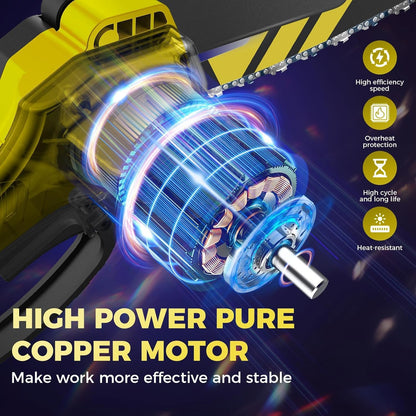 Saker Mini Chainsaw,6 Inch Portable Electric Chainsaw Cordless, Small Handheld Chain saw for Tree Branches,Courtyard, Household and Garden (SK1806D-Y)