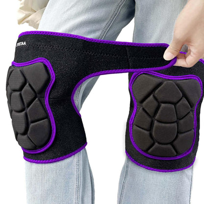Gardening Knee Pads for Women Work, Adjustable Flooring Knee Pad for Men Construction, Cleaning Knee Protector with Thick Padded Knee Cushion for Roofing Tiling Repairing Housekeeping, Purple XL (1 Pair)