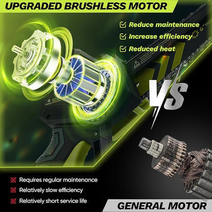 Saker Cordless Pole Saw and Mini Chainsaw,2-IN-1 Pole Chainsaw,Brushless Electric Pole Saw Battery Powered 6 Inch Chainsaw, 78.74 Inch Max Reach Tree Trimmer Pole Saw