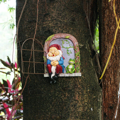 Outdoor Garden Statues, Resin Gnome Tree Hugger, Durable Outdoor Decor, Whimsical Yard Sculpture, Garden Peeker Yard Art, Waterproof & Handcrafted, Unique Halloween Decorations Outdoor Ornament Gift