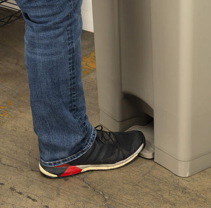 Safco Step On Plastic Trash Can with Foot Pedal, 17 Gallon Garbage Can for Kitchen, Indoor or Outdoor Use, Hands Free, Tan