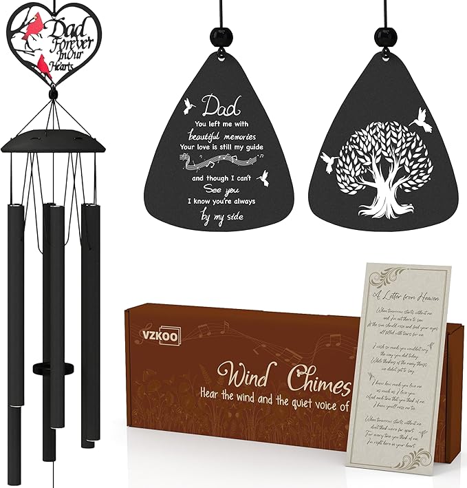 Memorial Gifts for Loss of Dad, 36" Sympathy Wind Chimes for Loss of Father, WindChimes in Memory of a Loved One, Dad, Remembrance/Condolence/Bereavement Gifts in Memory of Father