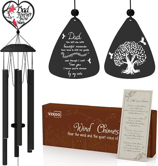 Memorial Gifts for Loss of Dad, 36" Sympathy Wind Chimes for Loss of Father, WindChimes in Memory of a Loved One, Dad, Remembrance/Condolence/Bereavement Gifts in Memory of Father