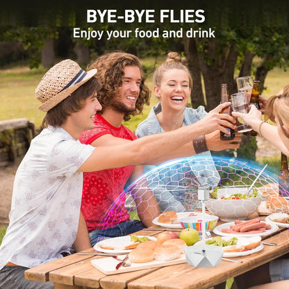 GUIDOT Fly Bug Fans for Food Tables, Fly Control Spinner Table Top Keep Flies Away from Patio Picnic Party Restaurant Kitchen Camping and BBQ