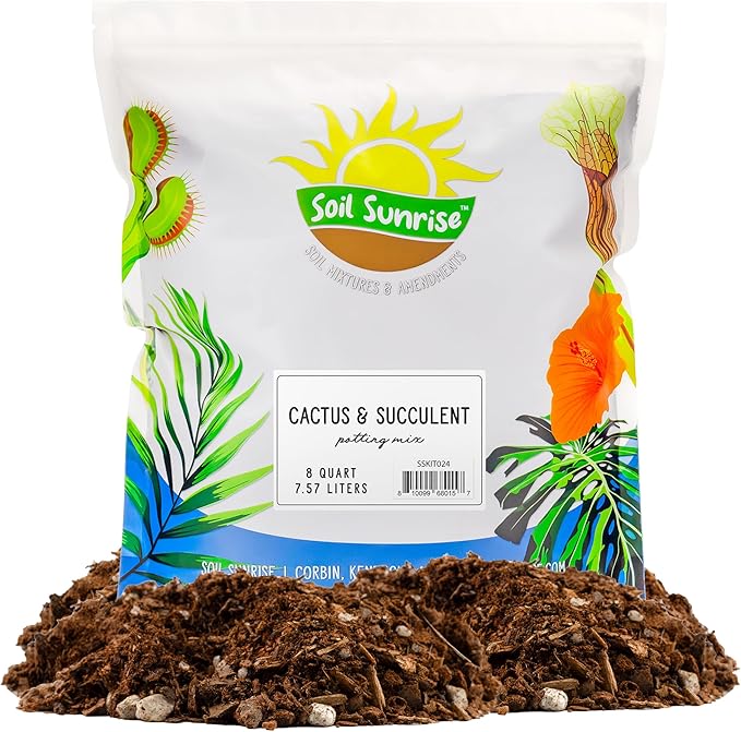 Cactus and Succulent Potting Mix (8 Quarts), Special Blend-Fast Draining and Desert-Style Gritty