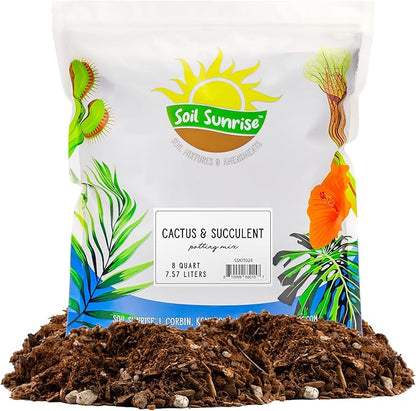 Cactus and Succulent Potting Mix (8 Quarts), Special Blend-Fast Draining and Desert-Style Gritty