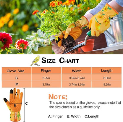 Leather-Gardening-Gloves for Women,Thorn-Proof Work-Gloves for Weeding,Digging,Planting,Pruning Yard garden Gloves