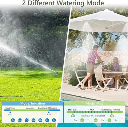 Diivoo WiFi Sprinkler Timer 3 Zone, Smart Water Hose Timer Compatible with Alexa and Google, Remote Control Irrigation, Automatic Manual Watering, Rain Delay, for Garden, Yards and Lawns (2.4Ghz Only)
