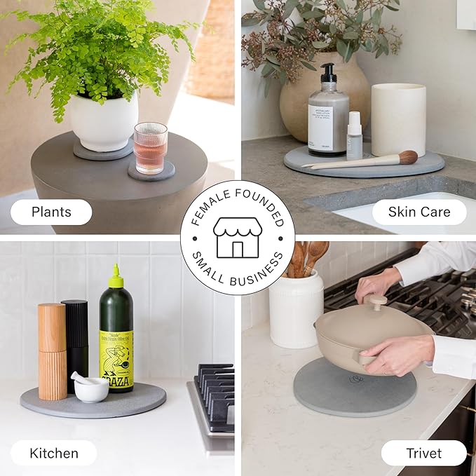 Dorai Stone Plant Pot Saucer – 2 Small Diatomite Water-Catching Trays for Indoor Plants