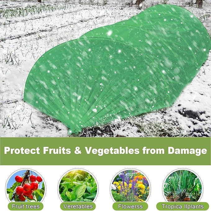 Winter Frost Cloth Plant Frost Protection Covers 10 FT x 20 FT Reusable Cold Weather Green Plant Covers Outdoor - Outdoor Frost Cloth for Protection, Seasonal Delay