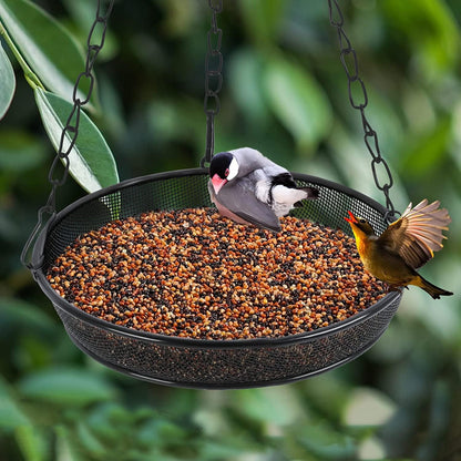 Hanging Bird Feeder, Birdfeeder Hanging for Garden Yard Outside, Hanging Birdfeeder Tray - Metal Mesh Platform Feeders for Birds Outside Outdoors Hanging for Attracting Birds - 3 Pack