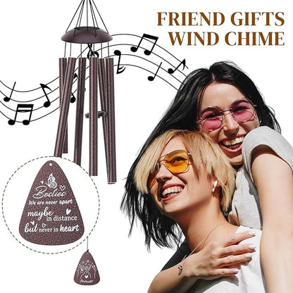 Friendship Gifts,Christmas Birthday Gifts for Best Friend Women Men,33" Best Friend Wind Chimes for Women Men Patio,Window and Garden Decoration
