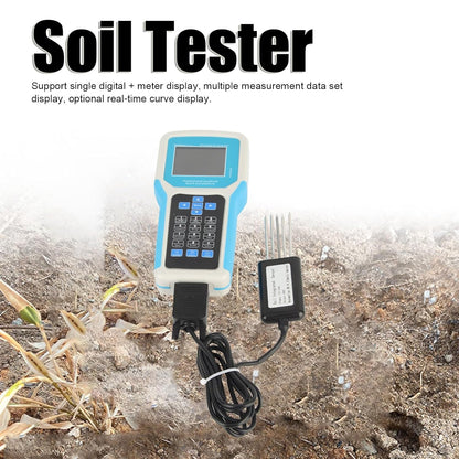 Soil Tester, 7-in-1 Soil pH Meter Kit with Moisture, Temperature, Conductivity, Nitrogen, Phosphorus and PH Test, LCD Display Soil Moisture Meter with Carry Box for Petrochemical, Agriculture, etc