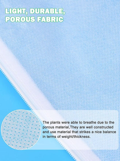 Abimars Thicker Plant Covers Freeze Protection Jacket 2.36 oz/yd², 3.3'x3.3' Reusable Winter Plant Covers with Drawstring & Zipper, 2 Pack Light, Porous Fabric for Plant Breathing