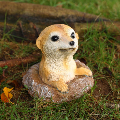 Meerkat Statue Garden Decor Lawn Animal Sculpture Ourdoor Decoration Funny Yard Ornaments Resin Figurine for Garden or Home 5.3inch