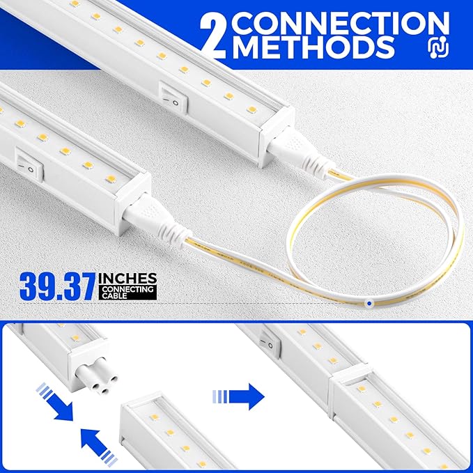 Barrina Grow Lights for Indoor Plants, 1ft Plant Lights for Indoor Growing, 5000K White Full Spectrum Grow Light, Individual Switch, T5 Grow Light Strip, Plug and Play, 8-Pack