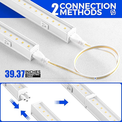 Barrina Grow Lights for Indoor Plants, 1ft Plant Lights for Indoor Growing, 5000K White Full Spectrum Grow Light, Individual Switch, T5 Grow Light Strip, Plug and Play, 8-Pack