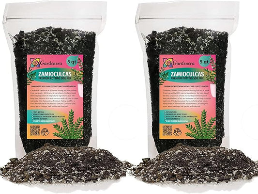 Gardenera Zamioculcas Plant Potting Soil - All-Natural Blend for Thriving Zamioculcas Plants - Boosts Root Health and Distinctive Beauty - 10 Quart