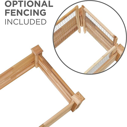 Jumbl Raised Canadian Cedar Garden Bed | Garden Beds Outdoor | Elevated Wood Planter for Growing Fresh Herbs, Vegetables, Flowers, Succulents & Other Plants at Home | Great for Outdoor | 48x48x10”