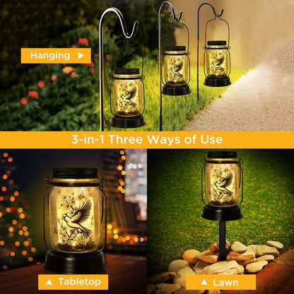 kyoryuger Cardinal Gifts for Women/Men Cardinal Solar Lanterns Mom Grandma Birthday Present Lantern Memorial Lights Solar Garden Decoration Outside for Yard, Patio,Backyard,Porch Torches