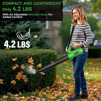 Cordless Leaf Blower with 2× 6.0Ah Batteries and Charger, 540CFM/170MPH Battery Powered Leaf Blower, 6 Speeds, Lightweight Electric Leaf Blowers for Lawn Care, Patio, Dust and Leaves Cleaning 2025