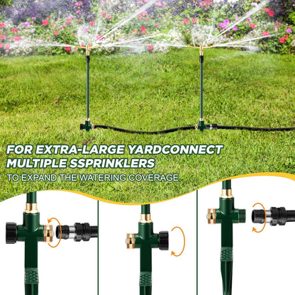 3-Arm Garden Sprinkler,360 Degree Rotating Lawn Sprinklers with Adjustable Tripod Base,Yard Sprinkler for Large Area Coverage,Hose Attachment Water Sprayer for Lawn,Garden,Animal Deterrent