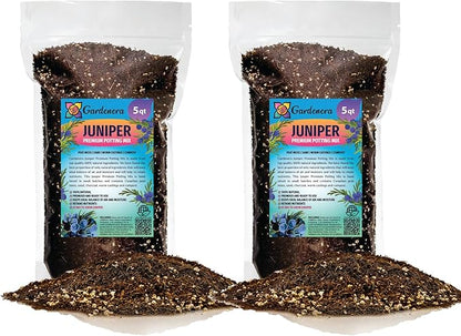 GARDENERA Premium Juniper Potting Soil Mix - Perfect Balance of Nutrients, Drainage, and Aeration for Healthy Juniper Trees - 10 Quart
