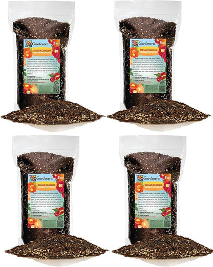 Gardenera Premium Balsam Camellia Potting Soil Mix - Perfect Balance of Nutrients, Drainage, and Aeration for Thriving Blooms - 20 Quart