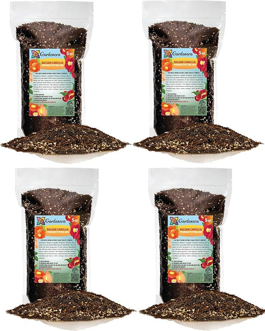 Gardenera Premium Balsam Camellia Potting Soil Mix - Perfect Balance of Nutrients, Drainage, and Aeration for Thriving Blooms - 20 Quart