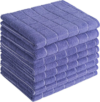 Microfiber Dish Towels - Soft, Super Absorbent and Lint Free Kitchen Towels - 8 Pack (Lattice Designed Purple Colors) - 26 x 18 Inch