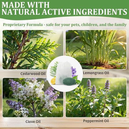 Mouse Rodent Repellent, 24pcs Peppermint Lemon Oil Mice Repellent for Squirrel Rats Spider Pests, Natural Mouse Traps for Indoor Outdoor Use, Keep Rodents Away from Garden and Home, Family & Pet Safe