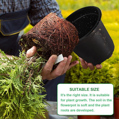 Augshy Nursery Pots, 110 Pcs Black Plastic Plant Pots 4 Inches Seed Starting Pots Containers with 110 Labels