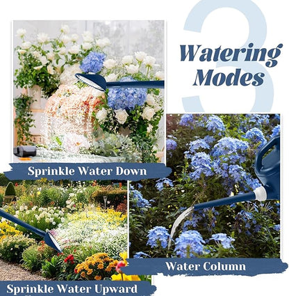 Watering Can for Indoor & Outdoor Plants, Plant Watering Can with Stainless Steel Shower Head, 1 Gallon Plastic Water Can for Garden, Flowers, Vegetable, Greenhouse (AlpineGreen)