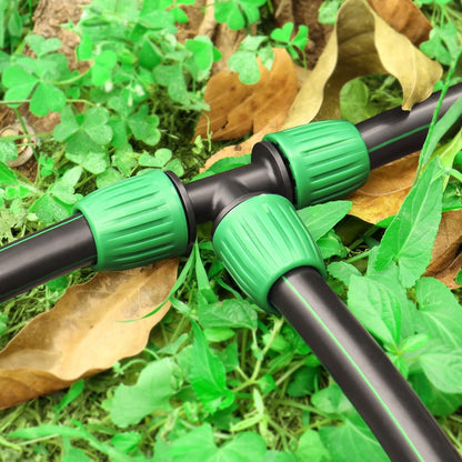 Drip Irrigation 1/2" Tee Fittings：1/2 Inch Drip Line Lock Barbed Tee Connectors for Drip Irrigation Tubing (1/2" ID x 0.640" OD) Anti-Drop Three Way Drip Irrigation Parts (12 Pieces)