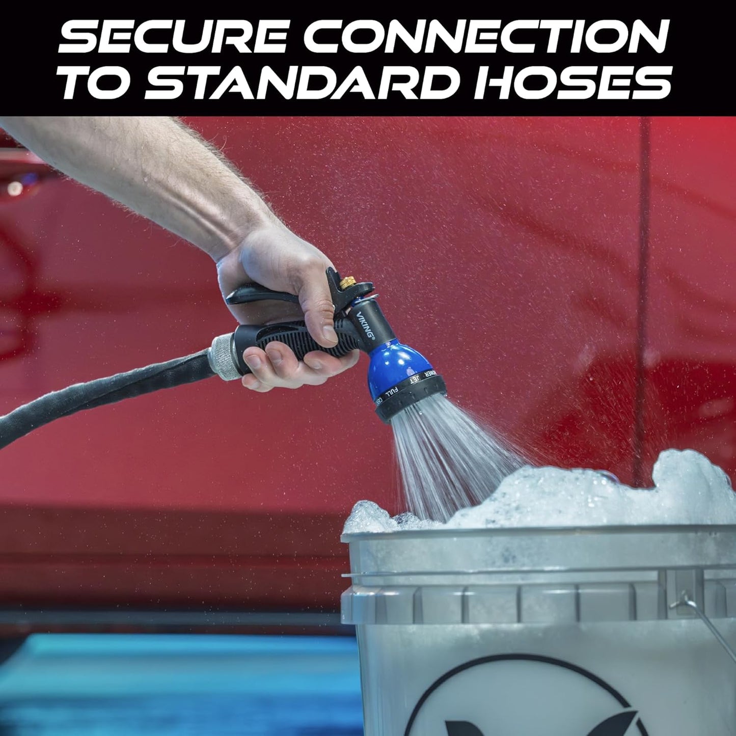 VIKING Hose Nozzle, Garden Hose Nozzle with 8 Spray Patterns, Adjustable and Heavy Duty for Washing Car, Watering Plants, Washing Pets, and Home Use