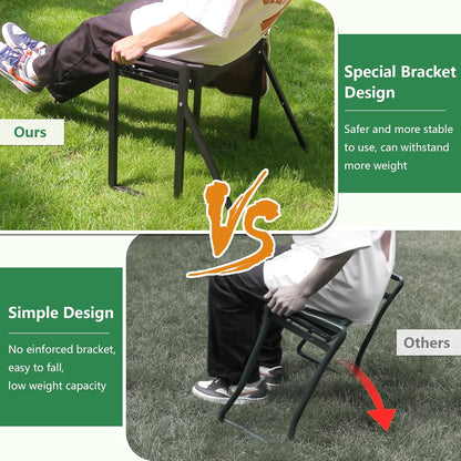 seasky Foldable Garden Kneeling and Seat, Anti-Tipping Gardener Bench Widened Thick Soft Kneeling Pad，Heavy Duty Gardening Stool with Garden Tool Bag, Gardening Gift for Women(Without Gloves)