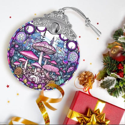 Mushroom Stained Glass Suncatcher, Jocidea Mushroom Ornament, Mushroom Christmas Ornament, Holidays Ornaments, Christmas Tree Ornament, Mushroom Decor, Gifts for Mushroom Lovers