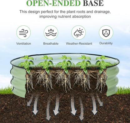 BPS Metal Raised Garden Bed, 2.5FT Diameter Galvanized Planter Raised Garden Boxes for Flower Planters, Vegetables Herb