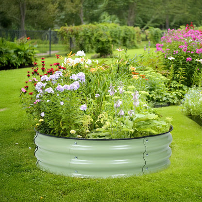BPS Metal Raised Garden Bed, 2.5FT Diameter Galvanized Planter Raised Garden Boxes for Flower Planters, Vegetables Herb