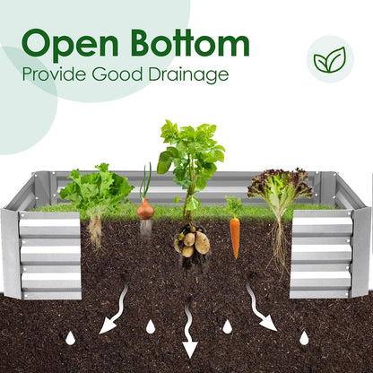 Quictent 6x3x1ft Galvanized Raised Garden Bed with Cover Metal Planter Bottomless Box w/ 2 Large Screen Windows Mini Greenhouse 20pcs T-Tags 1 Pair Gloves Outdoor Growing Vegetables (Green)