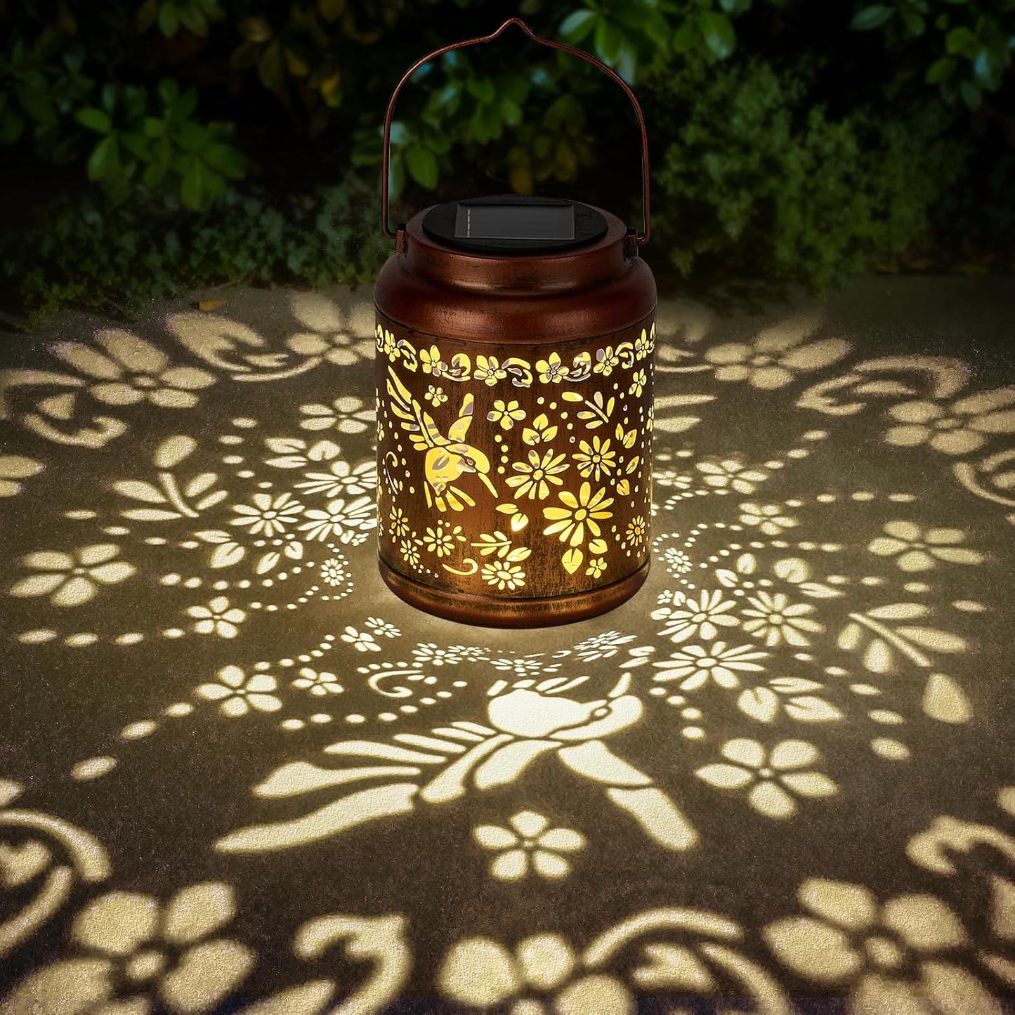 Hummingbird Solar Lanterns Outdoor Waterproof - Metal Hanging Hummingbird Solar Lights Graden Decor for Patio Yard Lawn Backyard Porch Pathway, Unique Gifts for Women Mom Grandma