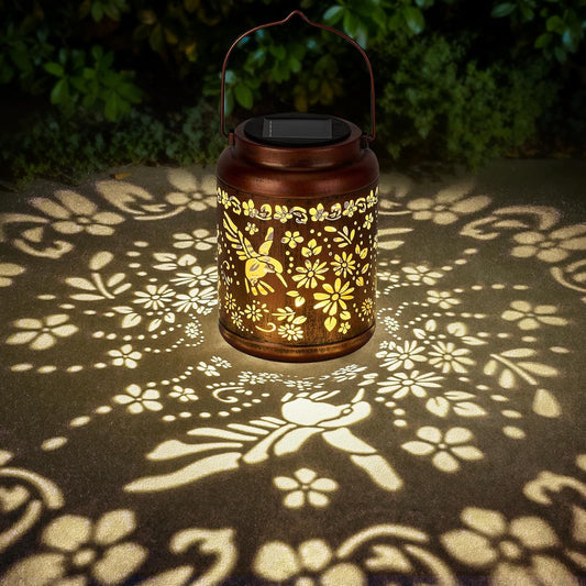 Hummingbird Solar Lanterns Outdoor Waterproof - Metal Hanging Hummingbird Solar Lights Graden Decor for Patio Yard Lawn Backyard Porch Pathway, Unique Gifts for Women Mom Grandma