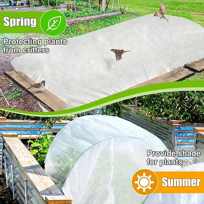 Alphatool Plant Covers Freeze Protection - 10 ft x 30 ft Frost Cloths Blankets for Outdoor Plants, 1.0oz/yd² Non-Woven Fabric Floating Row Cover, Thick Garden Covers for Raised Beds